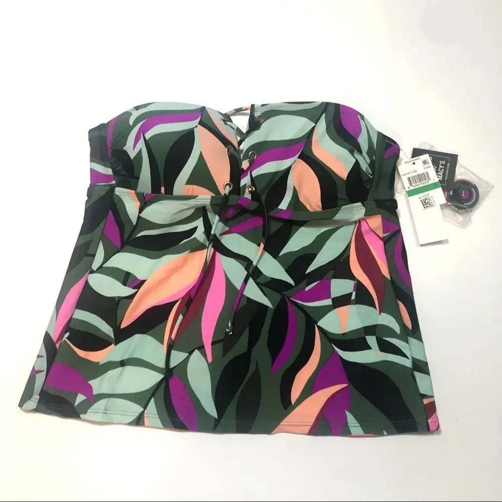Hula Honey OLIVE MULTI Hyper Tankini Swim Top